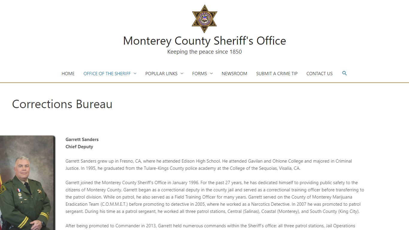 Corrections Bureau – Monterey County Sheriff's Office